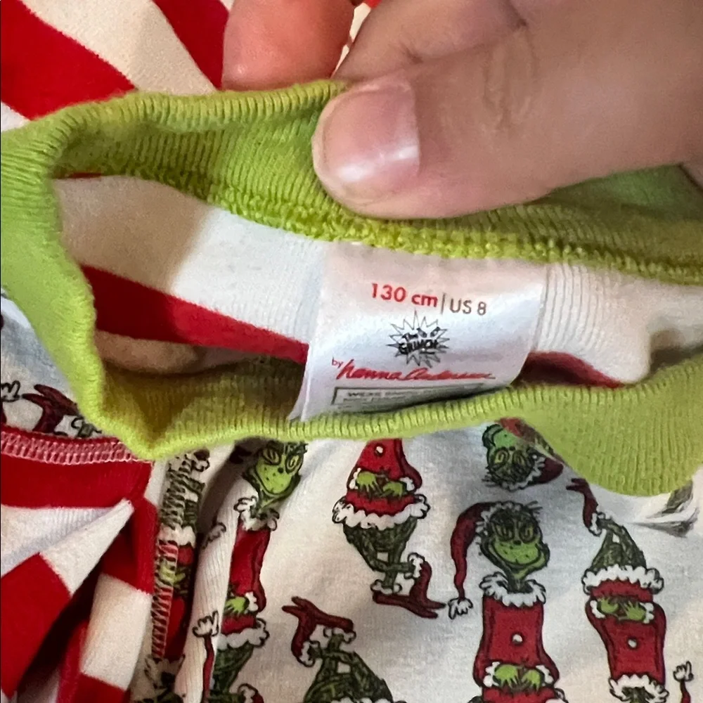 Hanna Andersson Dr. Seuss Grinch Long John Pajama Set Grinch Mix It Up Size 8